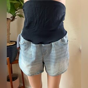 Isabel Maternity by Ingrid & Isabel Light Blue Jean Shorts
